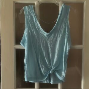 Free people Movement Blue Sleeveless Women's Top with cute detail-NWOT